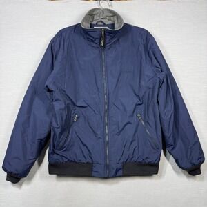 LL Bean Warm-Up Fleece Lined Jacket Men's L Navy Full Zip Classic 205107
